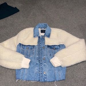 Teddy Denim Cropped Jacket